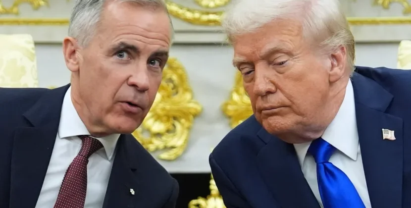 Trump y Carney en la Casa Blanca discuten el T-MEC y opciones de acuerdos bilaterales con México y Canadá.